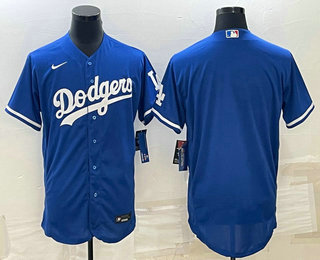 Mens Los Angeles Dodgers Blank Blue Flex Base Stitched Baseball Jersey